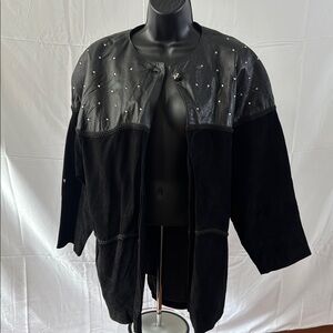 Elegant Black Studded Women's Jacket